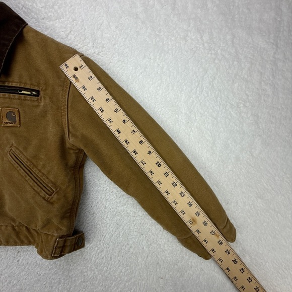 Carhartt Detroit Jacket Sherpa‎ Lined Youth Medium (8/10) YYJ97 BRN Brown - Picture 7 of 12